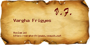 Vargha Frigyes névjegykártya